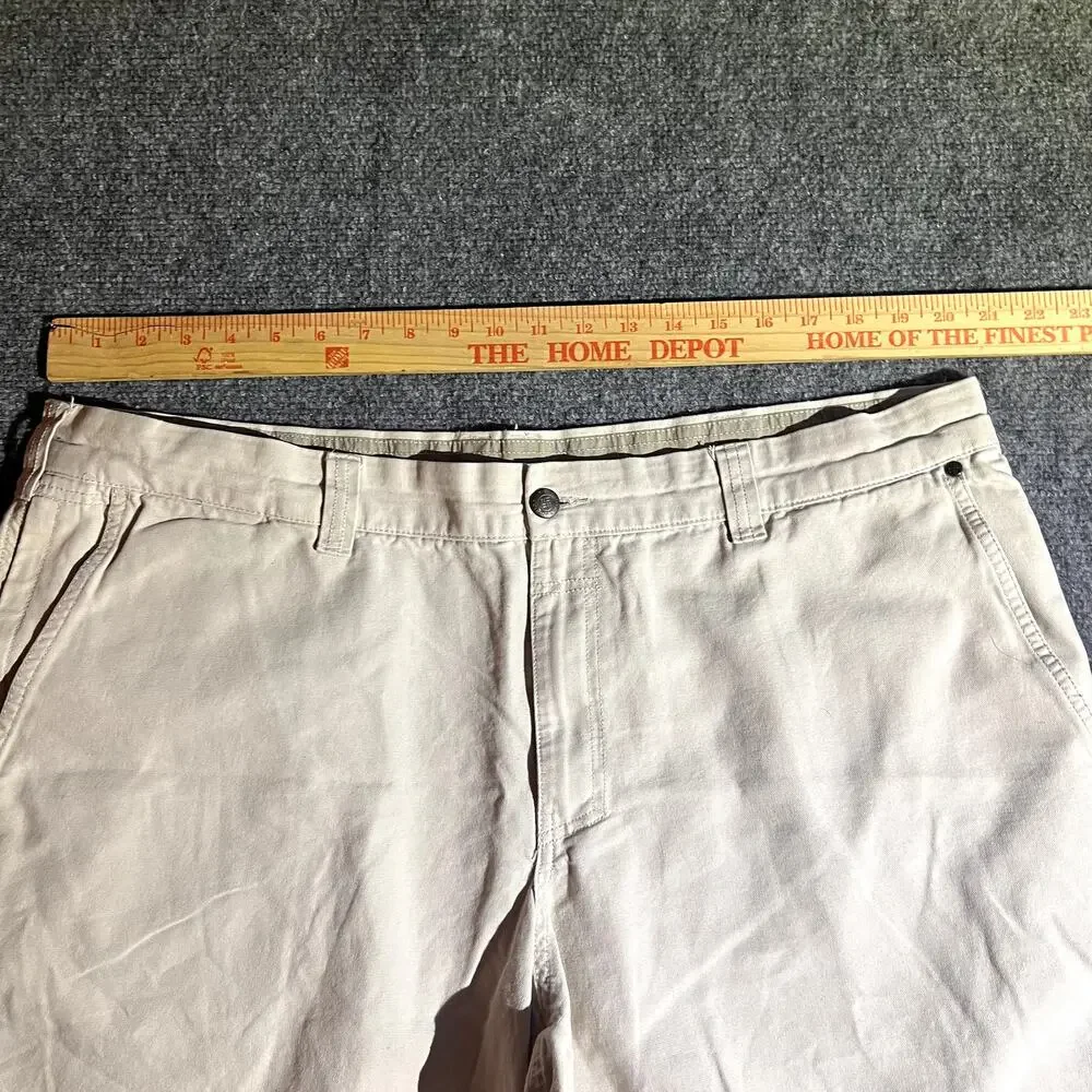 Columbia Mens Khaki Shorts 42 Beige Flat Front Casual Outdoor Hiking Cotton